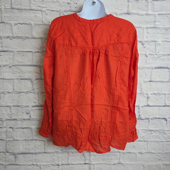 🌼Lucky Brand Womens Top Size Medium V Neck Tie Front Long Sleeve🌼 - Picture 2 of 10